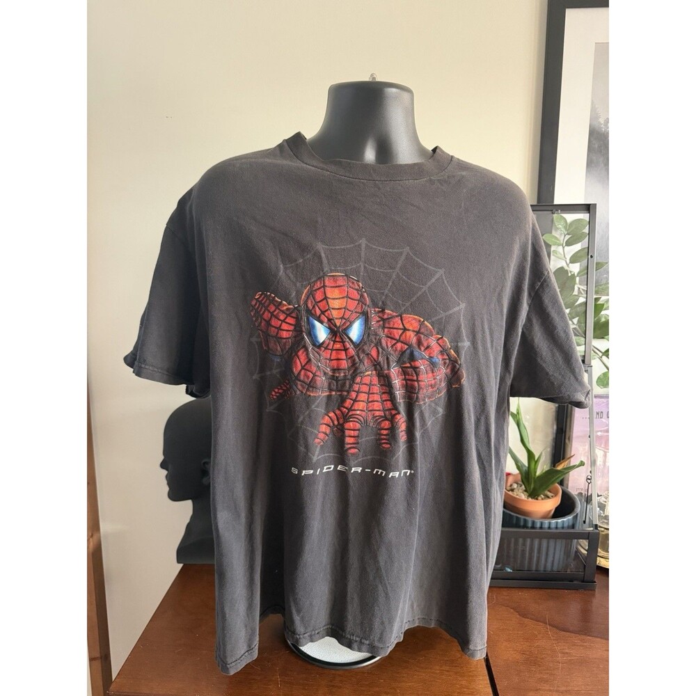 VINTAGE 2002 Spider-Man Movie Graphic Shirt Size XL Puffy Print Delta Pro Weight